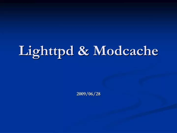 lighttpd modcache