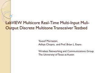 LabVIEW Multicore Real-Time Multi-Input Muli -Output Discrete Multitone Transceiver Testbed