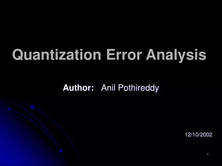 quantization error analysis
