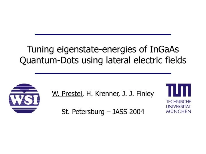 tuning eigenstate energies of ingaas quantum dots using lateral electric fields