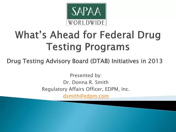 what s ahead for federal drug testing programs