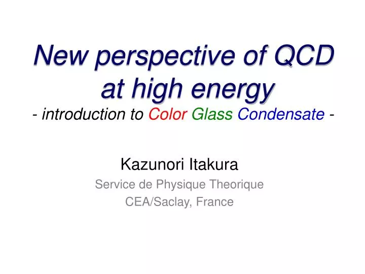 new perspective of qcd at high energy introduction to color glass condensate