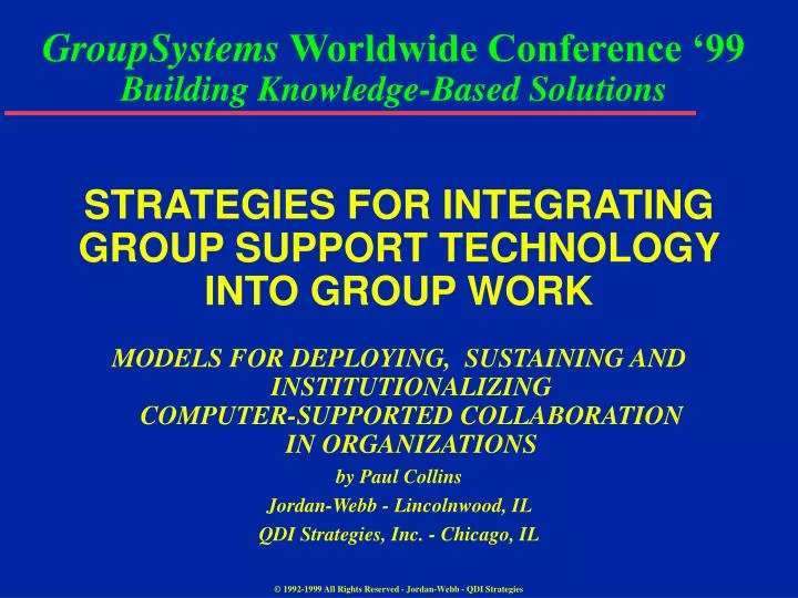 strategies for integrating group support technology into group work