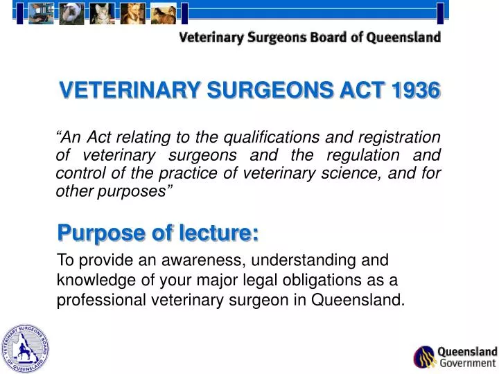 veterinary surgeons act 1936