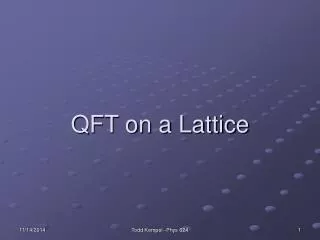 QFT on a Lattice