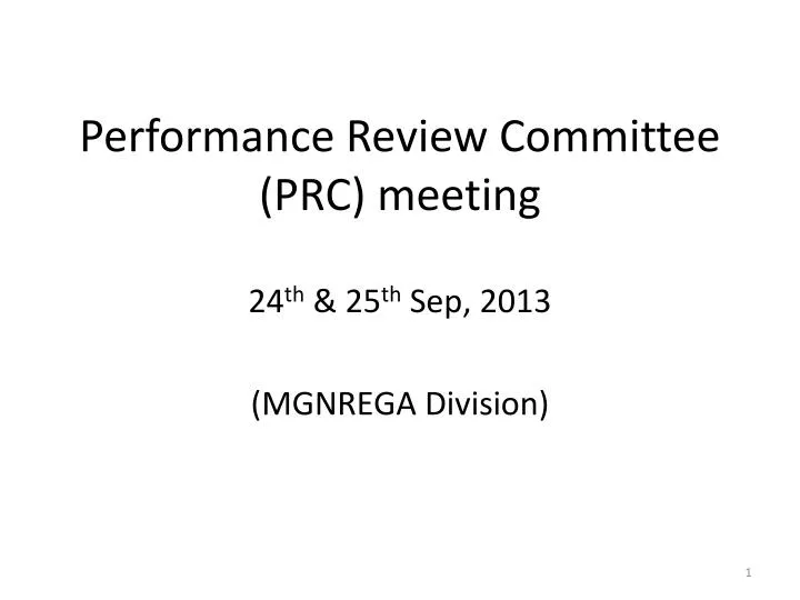 performance review committee prc meeting