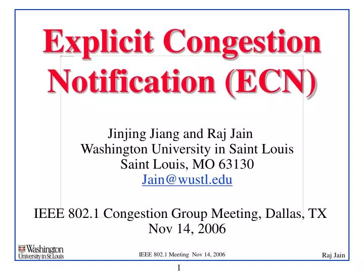 explicit congestion notification ecn