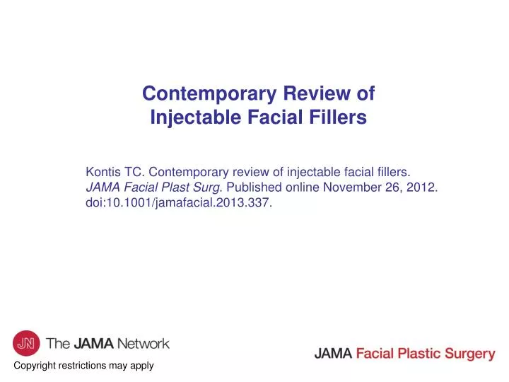 contemporary review of injectable facial fillers
