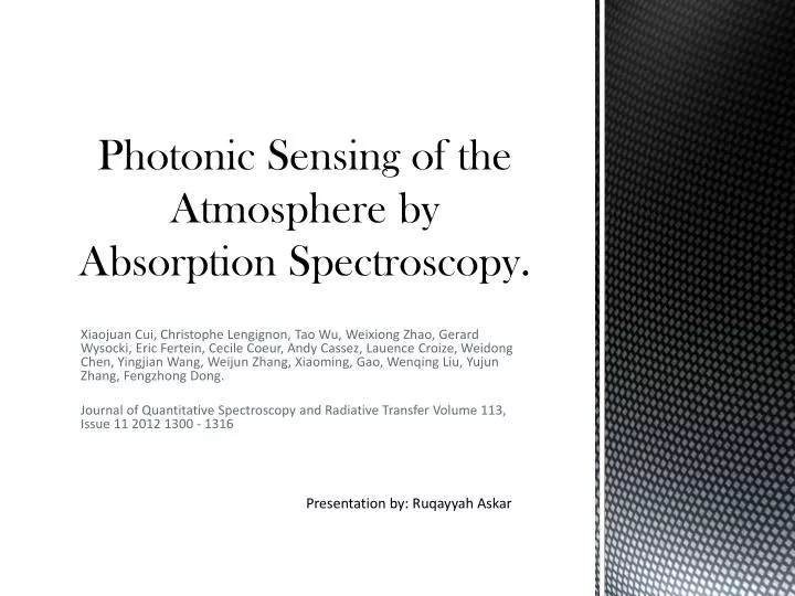photonic sensing of the atmosphere by absorption spectroscopy