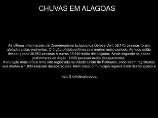 chuvas em alagoas