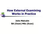 How External Examining Works in Practice