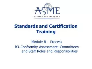 Standards and Certification Training