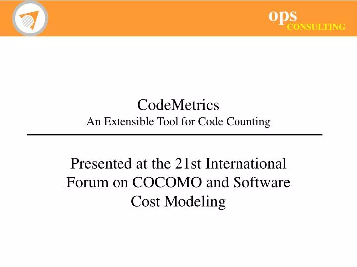 codemetrics an extensible tool for code counting