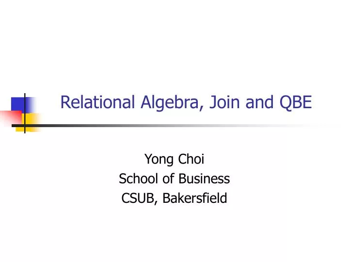 relational algebra join and qbe