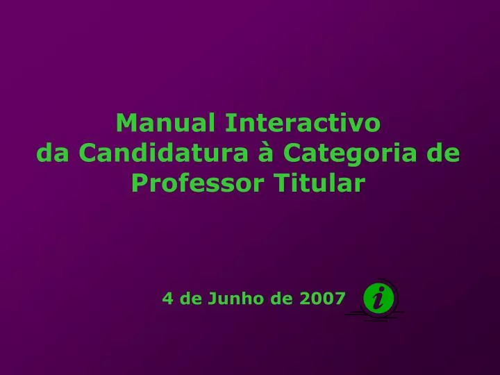 manual interactivo da candidatura categoria de professor titular