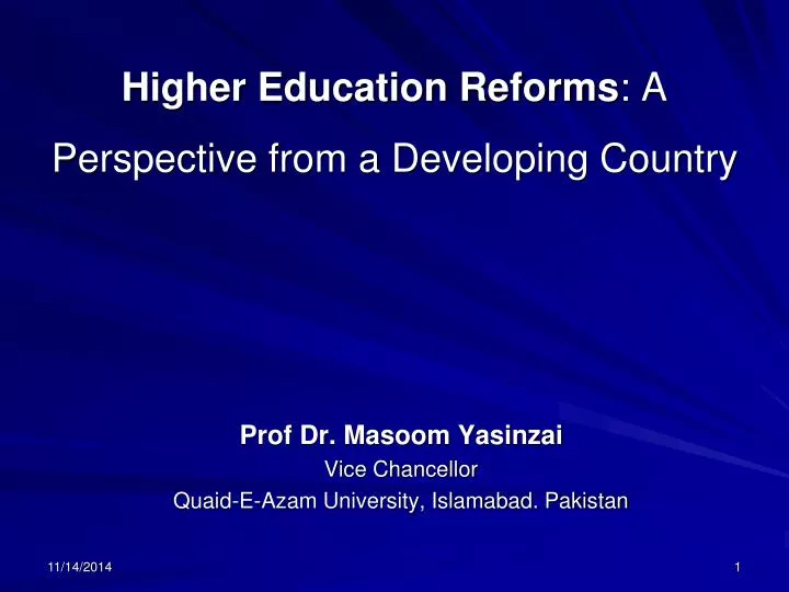 higher education reforms a perspective from a developing country