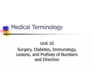 Medical Terminology