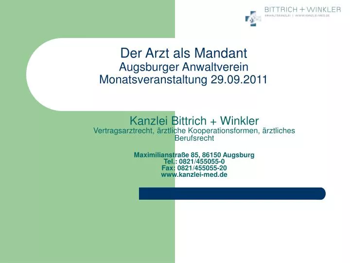 der arzt als mandant augsburger anwaltverein monatsveranstaltung 29 09 2011