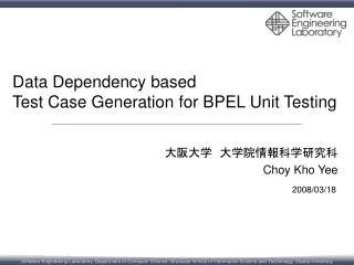 data dependency based test case generation for bpel unit testing