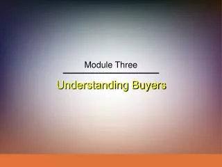 Understanding Buyers