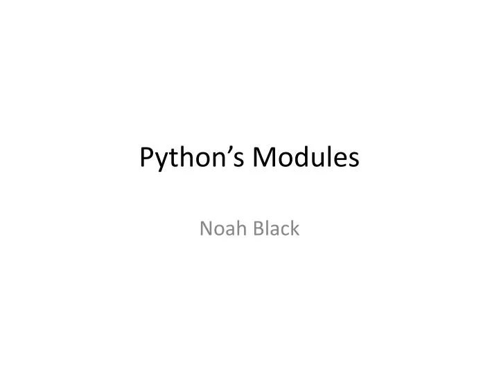 python s modules