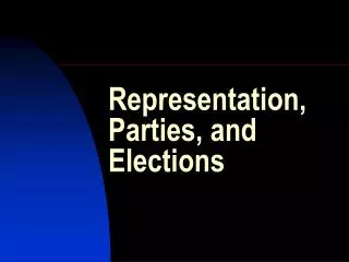 Representation, Parties, and Elections