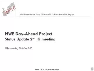 NWE Day-Ahead Project Status Update 2 nd IG meeting NRA meeting October 26 th