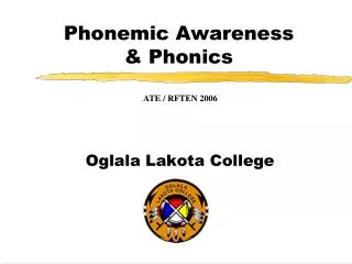 Phonemic Awareness &amp; Phonics