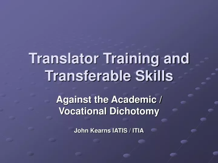 translator training and transferable skills