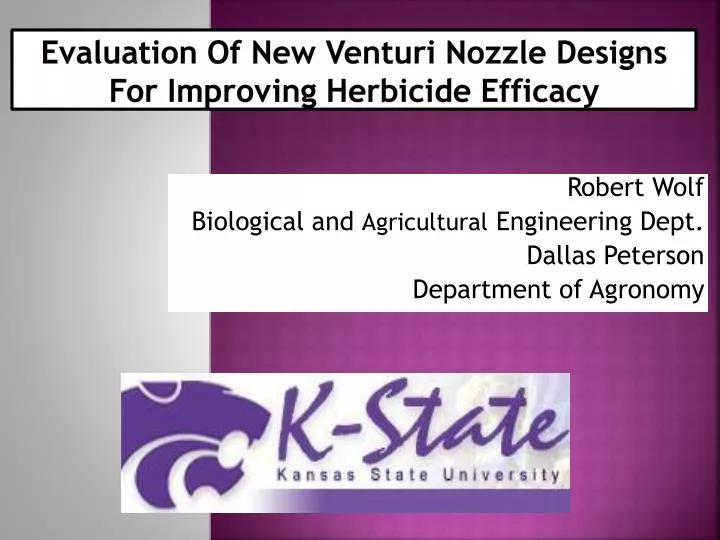 evaluation of new venturi nozzle designs for improving herbicide efficacy