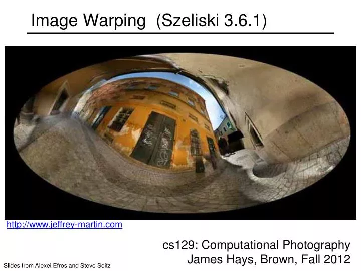 image warping szeliski 3 6 1
