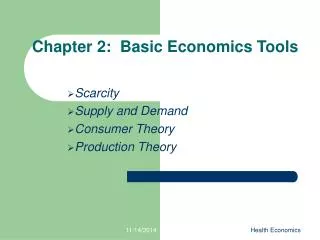 Chapter 2: Basic Economics Tools