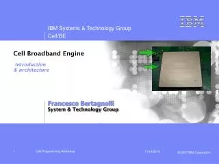 Cell Broadband Engine Introduction &amp; architecture