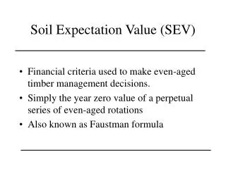 Soil Expectation Value (SEV)
