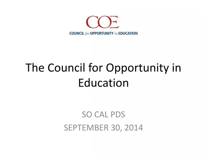 the council for opportunity in education