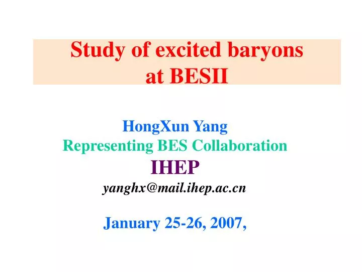 study of excited baryons at besii