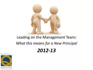 Leading on the Management Team : What this means for a New Principal 2012-13