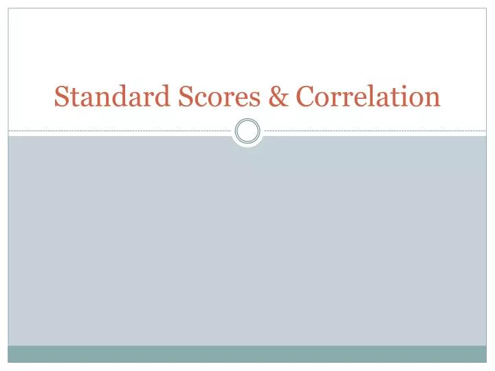 standard scores correlation