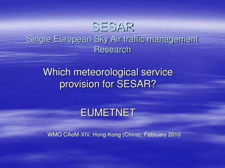 sesar single european sky air traffic management research