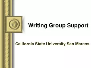 Writing Group Support