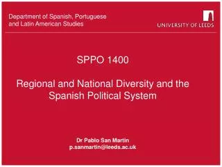 Department of Spanish, Portuguese and Latin American Studies