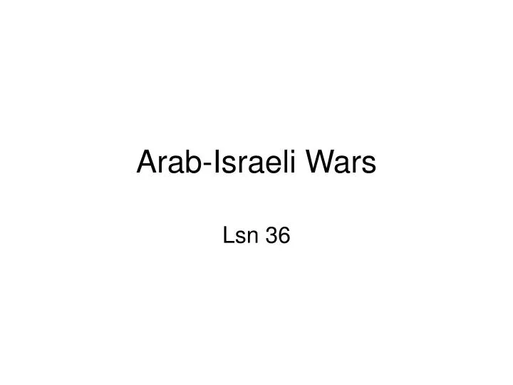 arab israeli wars