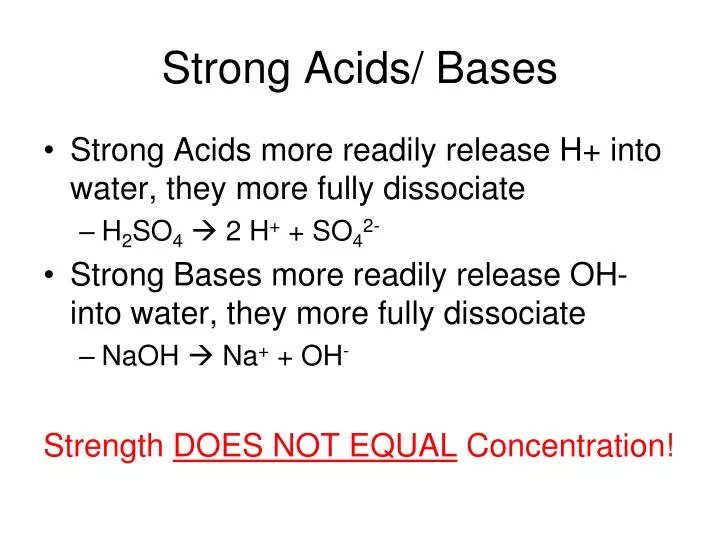 strong acids bases