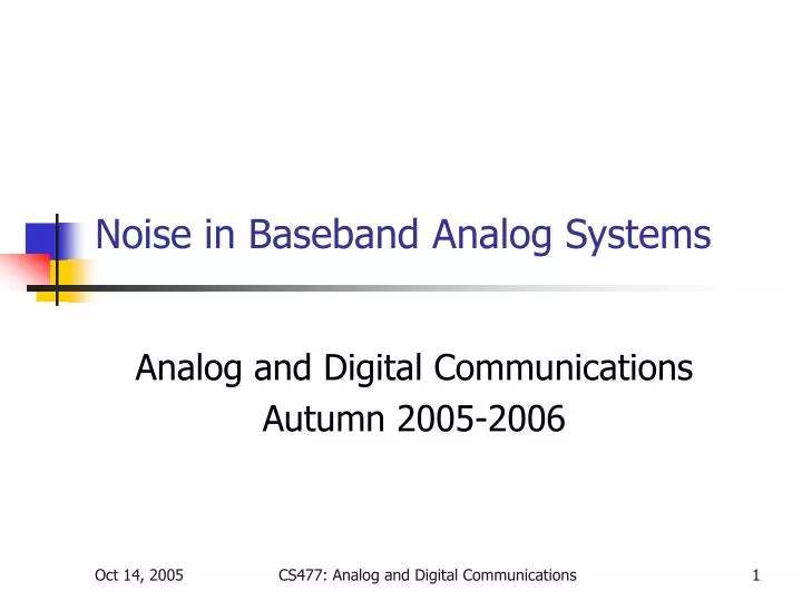 noise in baseband analog systems