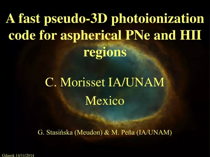a fast pseudo 3d photoionization code for aspherical pne and hii regions