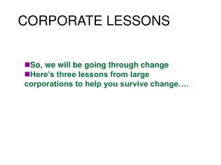 corporate lessons