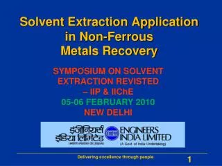Solvent Extraction Application in Non-Ferrous Metals Recovery