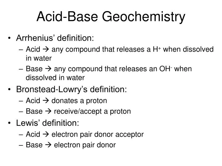 acid base geochemistry