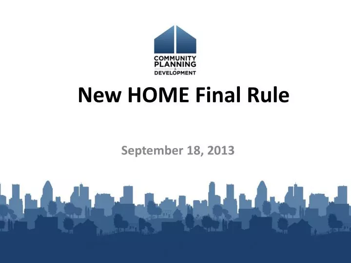 new home final rule