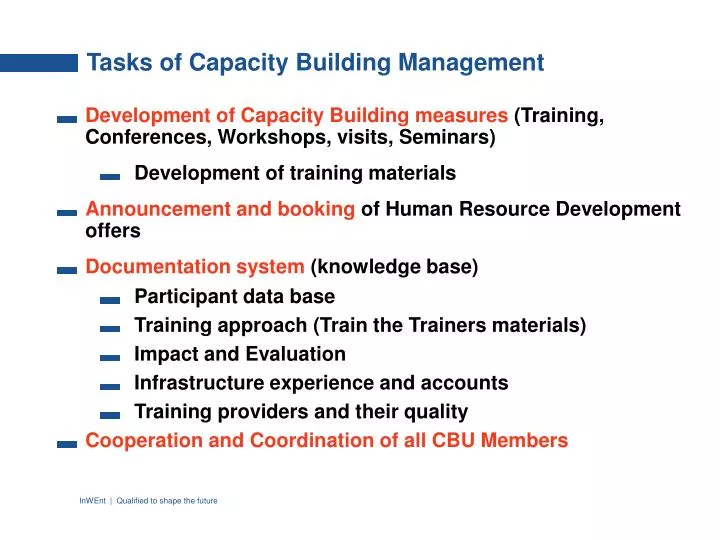 tasks of capacity building management